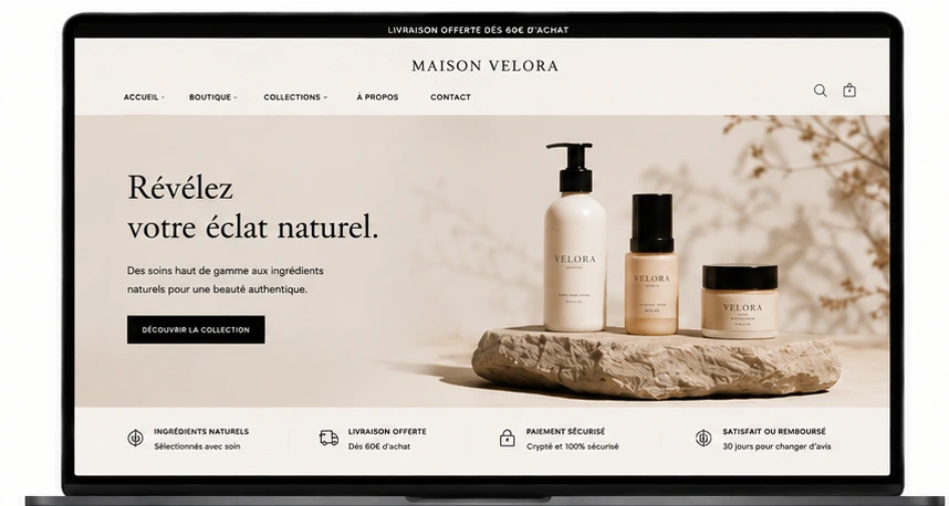 Boutique Shopify beauté premium