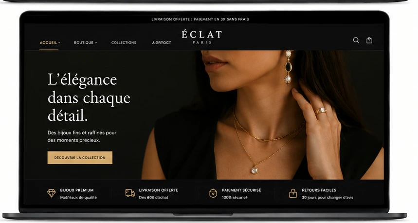 Boutique Shopify bijoux premium